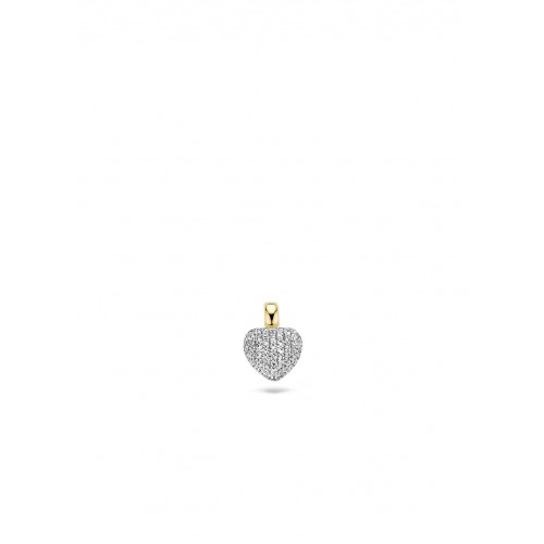 BLUSH bicolor gouden hart hanger met zirkonia 7 mm - 000050523