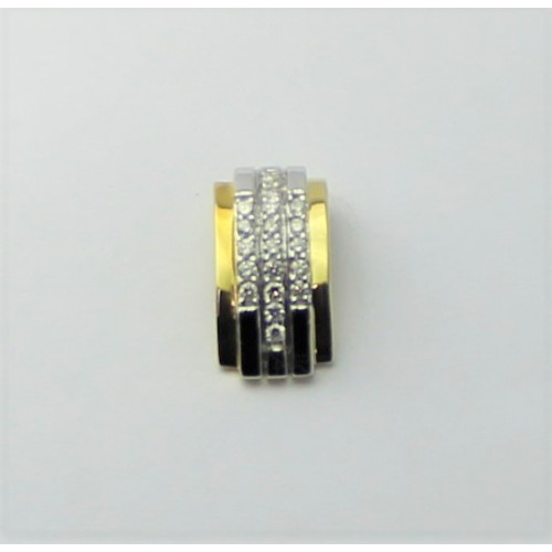 Bicolor gouden hanger met diamant 0.21 crt. maat hanger 15.8/8 mm - 000040865