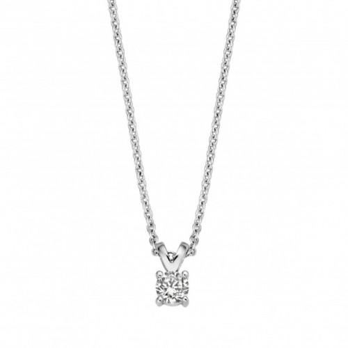 MOMENTS CLASSICS zilveren collier met hanger gezetmet zirkonia 40-45CM - 605798