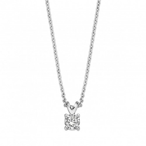 MOMENTS CLASSICS zilveren collier met hanger gezt met zirkonia 40-45CM - 605799