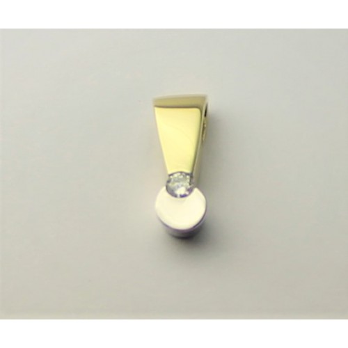 Bicolor gouden hanger met diamant 0.10 crt. maat 15.5/5.8 mm - 000024188