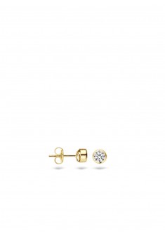 BLUSH geelgouden oorknoppen met zirkonia 4,2mm - 601409 BLUSH geelgouden oorknoppen met zirkonia 4,2mm - 601409