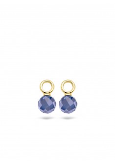 BLUSH Gouden oorbedel blauw zirkonia 8MM - 603140 BLUSH Gouden oorbedel blauw zirkonia 8MM - 603140