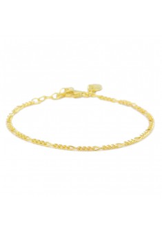 KARMA zilveren geelvergulde figaro armband 19cm - 606750 KARMA zilveren geelvergulde figaro armband 19cm - 606750