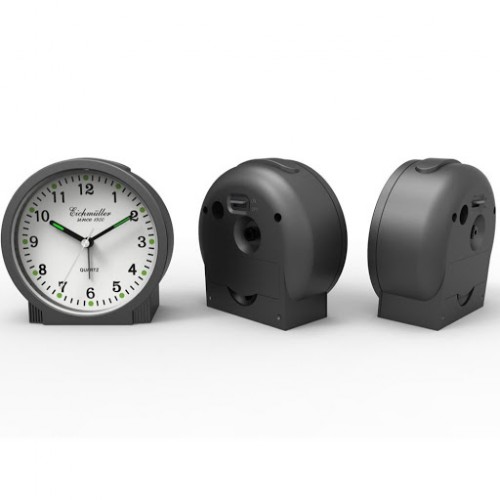 Eichmuller wekker donker grijs inclusief batterij met slepende secondewijzer - 607155