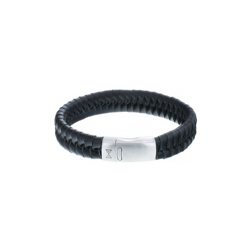 AZE ARMBAND LEER TWISTED WAVE BLACK 21CM - 606265