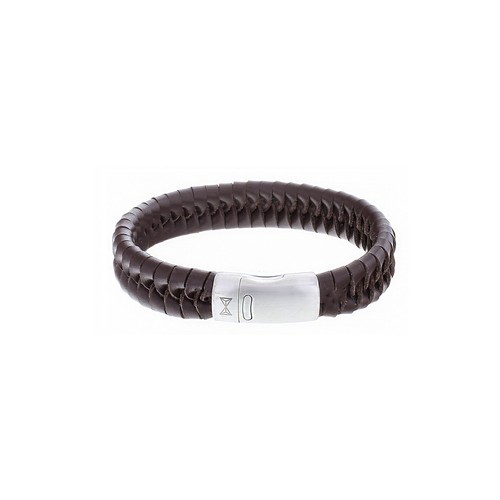 AZE ARMBAND LEER TWISTED WAVE BROWN 21CM - 606266