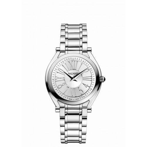 Balmain horloge met zilverkleurige wijzerplaat en stalen band - 601402