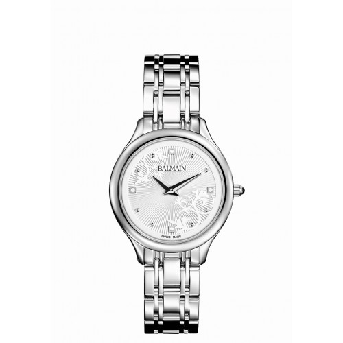 Balmain dames horloge staal silvered arabesque witte wijzerplaat - 602822