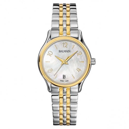 Balmain bicolor dameshorloge met parelmoer wijzerplaat kastdiameter 30mm - 607280