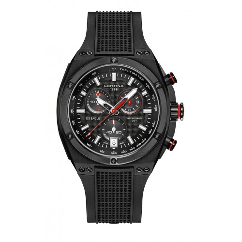 Certina DS Eagle GMT zwart PVD herenhorloge met stopwatch - 000046953