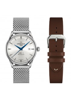 Certina DS 1 staal herenhorloge met extra leren band - 606084 Certina DS 1 staal herenhorloge met extra leren band - 606084