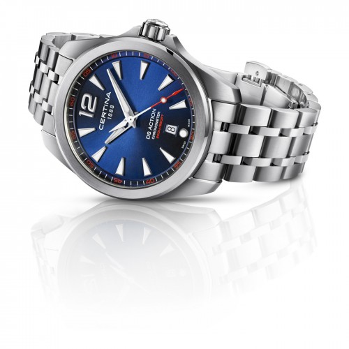 Certina DS Action staal herenhorloge blauwe wijzerplaat, zeer nauwkeurig uurwerk met COSC Certificaat - 602823