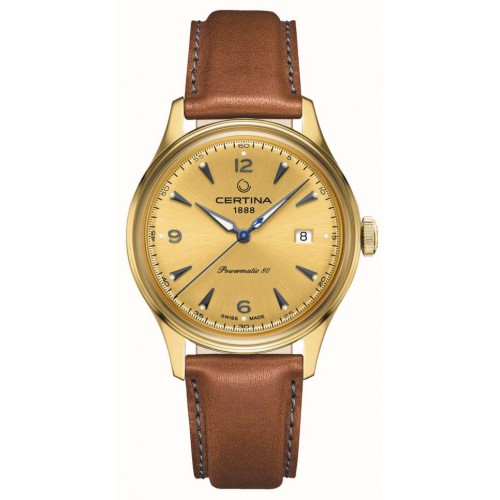 Certina Heritage heren horloge geel PVD met datum Powermatic 80uurwerk - 608429