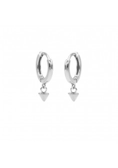 KARMA Hinged hoops zilveren oorringen met ronde cones 12mm - 606879 KARMA Hinged hoops zilveren oorringen met ronde cones 12mm - 606879