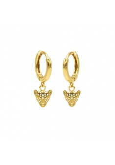 KARMA Hinged hoops zilver vergulde oorringen et panterkop 12mm - 606880 KARMA Hinged hoops zilver vergulde oorringen et panterkop 12mm - 606880