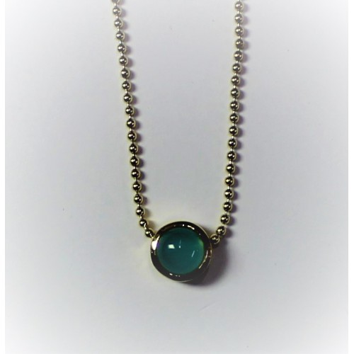 Casa Collection zilver verguld collier met mint kleurige steen lengte 42-45cm - 000048120
