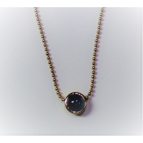 Casa Collection zilver rosé verguld collier met blauwe steen lengte 42-45cm - 000047803