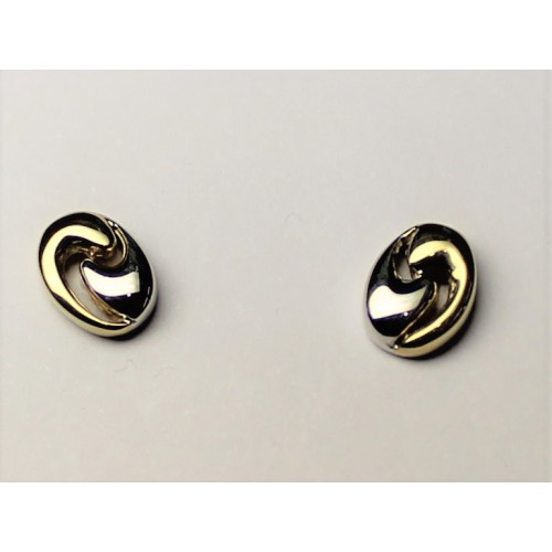 Monzario d'oro bicolor gouden fantasie oorknoppen  9/7 mm - 000036038