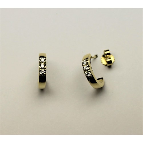 by R&C  alliance 3/4 oorringen model 1003 met totaal 0.18crt. briljant geslepen diamant - 606749