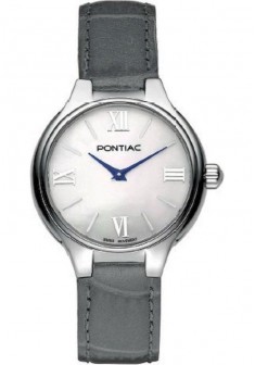 PONTIAC HORLOGE LEICESTER GRIJS KROKO-WIT PARELMOER WPL DATUM - 603434 PONTIAC HORLOGE LEICESTER GRIJS KROKO-WIT PARELMOER WPL DATUM - 603434
