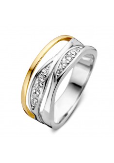 Excellent ring zilvergoud met zirkonia mt. 56 - 607849 Excellent ring zilvergoud met zirkonia mt. 56 - 607849