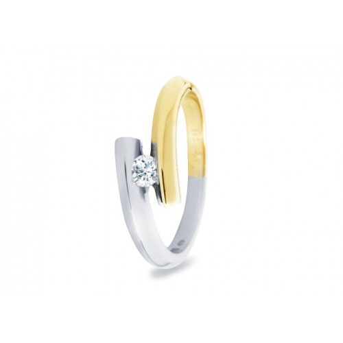 by R&C bicolor ring model Penelope met 0.16ct briljant geslepen diamant mt.17 - 603567