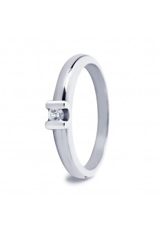 by R&C ring model Camille L geel/witgoud met 0.16ct briljant geslepen diamant mt.17.5 - 000050939