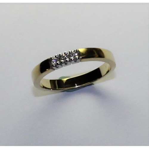 by R&C bicolor gouden ring model Carole met 3x0.03ct briljant geslepen diamant maat 17 1/4 - 600066