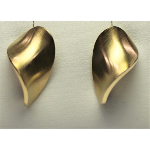 Cardillac geelgouden gematteerde oorknoppen met een hoogglans rand 25x12mm - 000046917