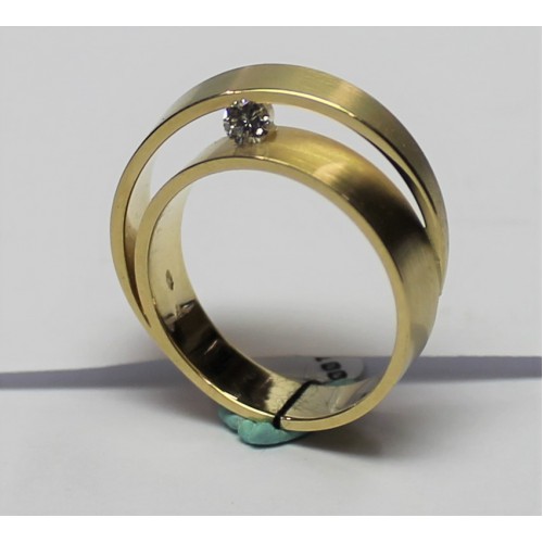 Cardillac geelgouden ring met een briljant geslepen diamant 0.10ct mt.55 - 000046919