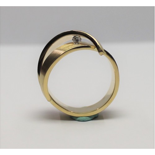 Cardillac geelgouden 14krt.ring met 0.07ct briljant geslepen diamant mt.17.5 - 603458